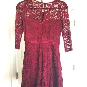 Beautiful Burgundy Lace Dress- worn only once!
